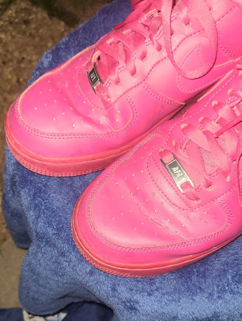 Nike Air Force 1 Fireberry Pink Sneakers Womens Size 9 - Picture 11 of 14